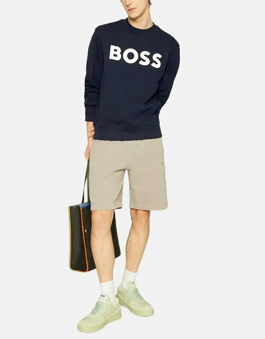 BOSS MENS WEBASIC LOGO SWEATSHIRT DARK BLUE