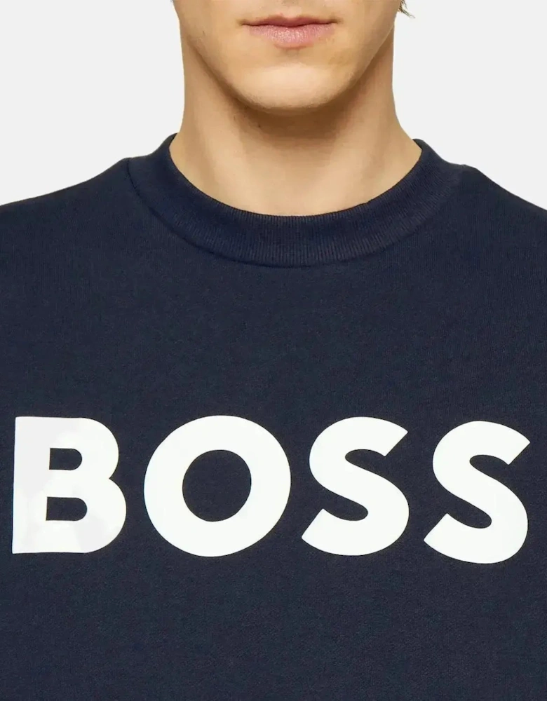BOSS MENS WEBASIC LOGO SWEATSHIRT DARK BLUE