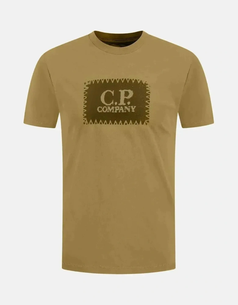CP COMPANY MENS 30/1 JERSEY LABEL LOGO T-SHIRT CAPERS