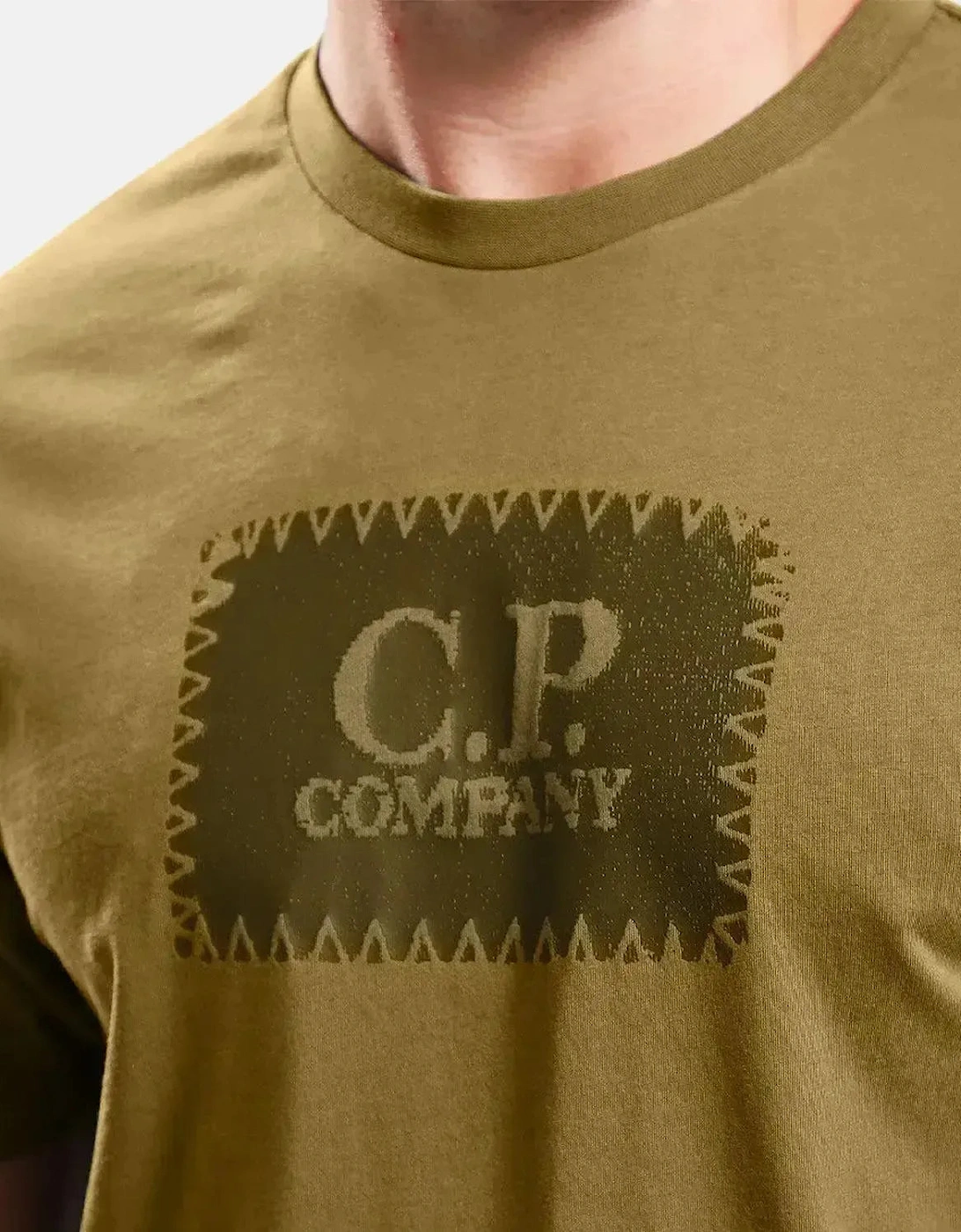 CP COMPANY MENS 30/1 JERSEY LABEL LOGO T-SHIRT CAPERS
