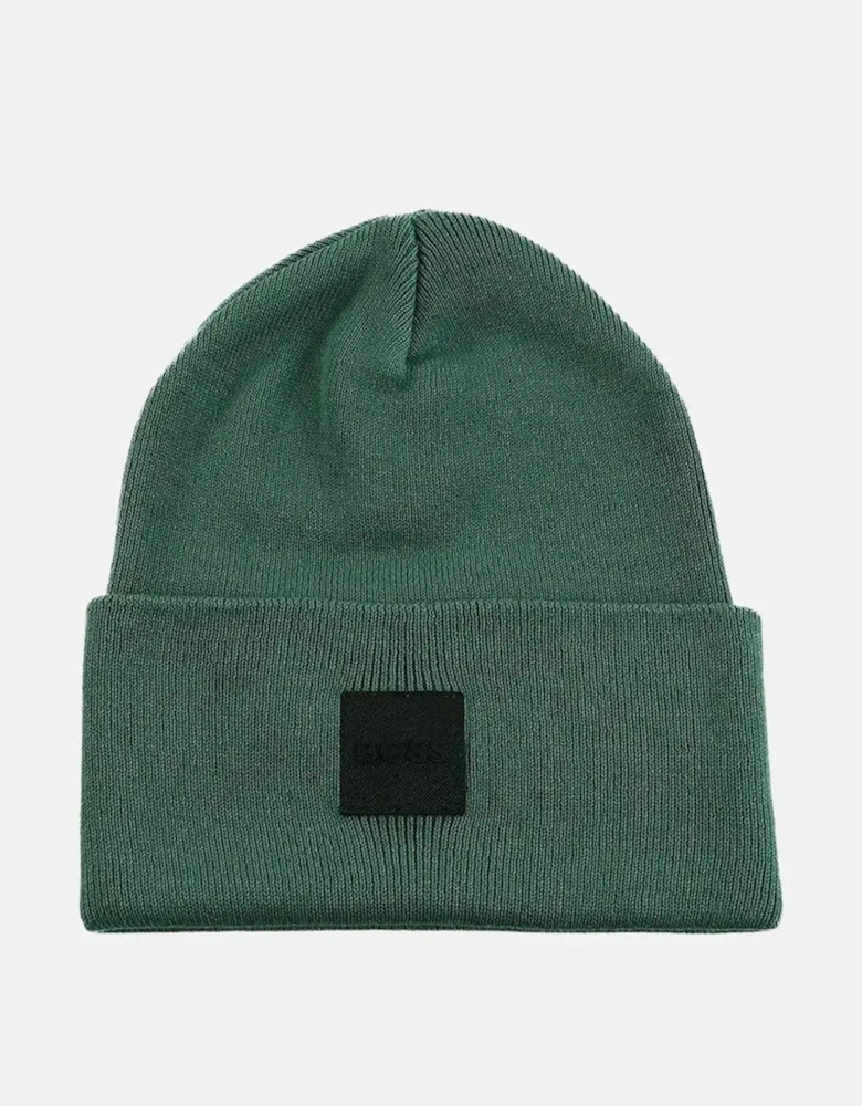 BOSS FANTASTICO COTTON BEANIE OPEN GREEN
