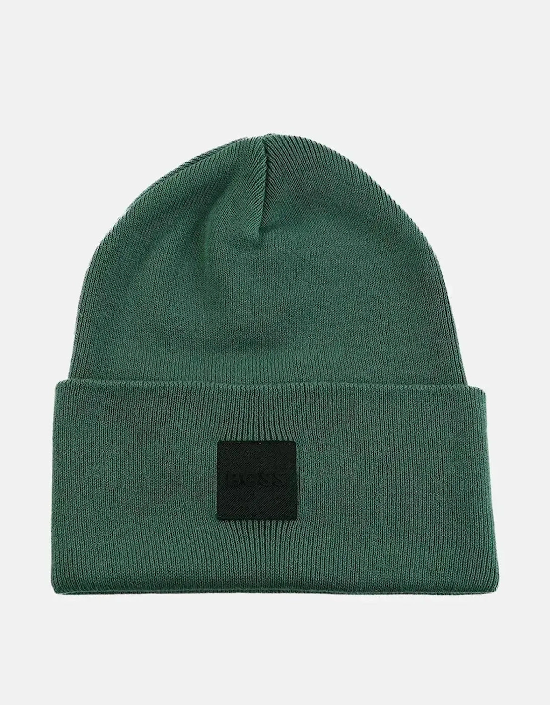BOSS FANTASTICO COTTON BEANIE OPEN GREEN