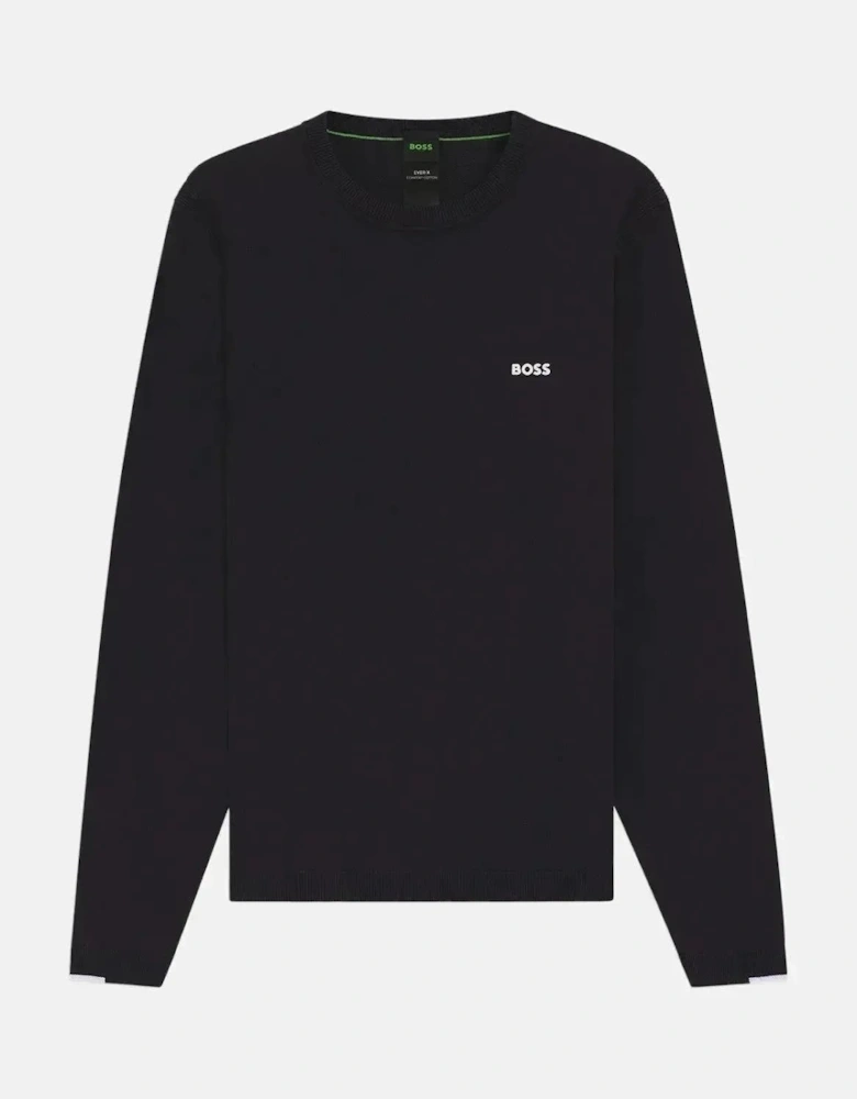 BOSS MENS K-EVERX CREWNECK COTTON KNIT DARK BLUE