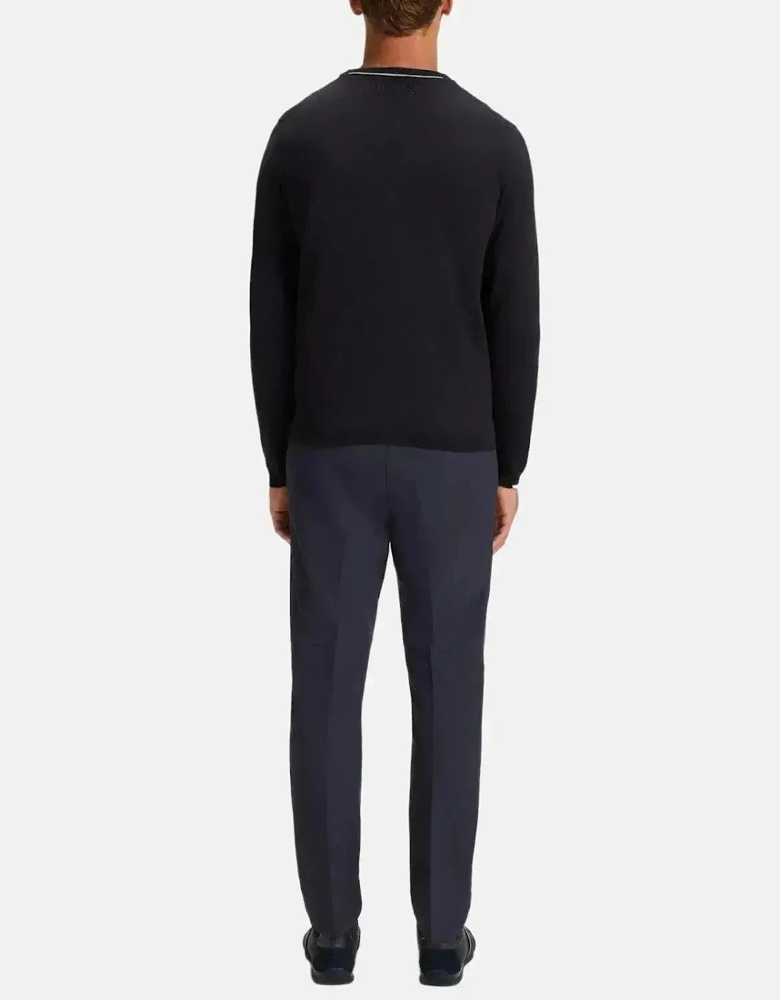 BOSS MENS K-EVERX CREWNECK COTTON KNIT DARK BLUE