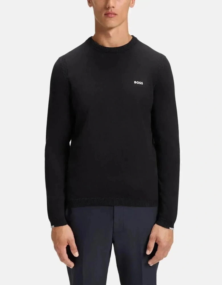 BOSS MENS K-EVERX CREWNECK COTTON KNIT DARK BLUE