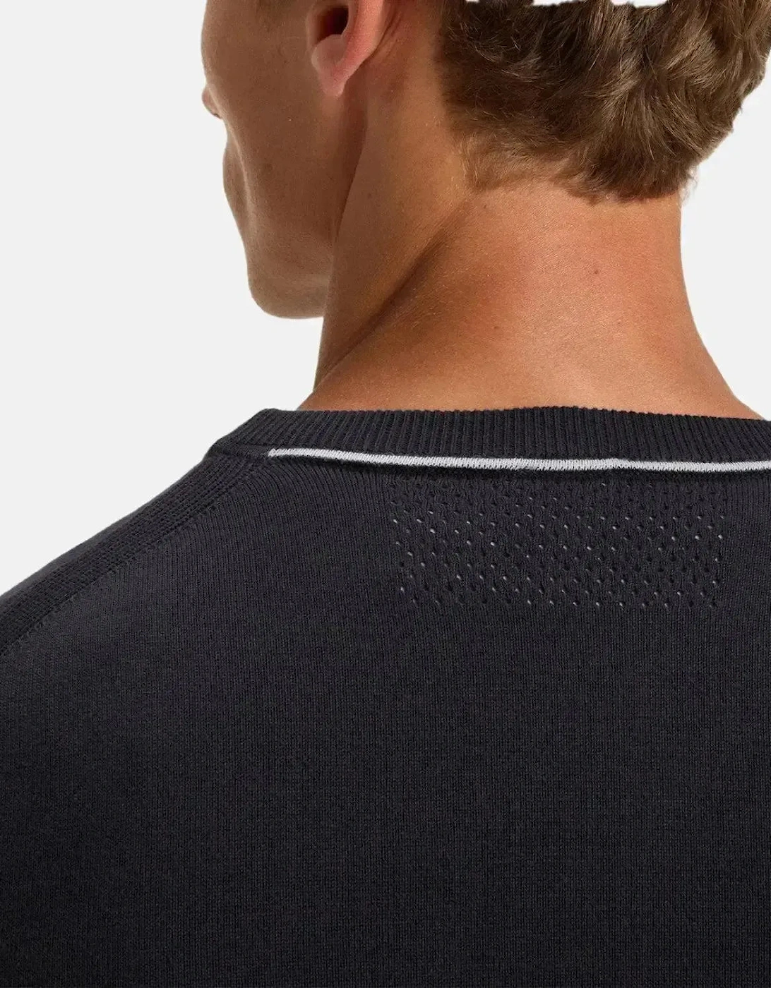 BOSS MENS K-EVERX CREWNECK COTTON KNIT DARK BLUE