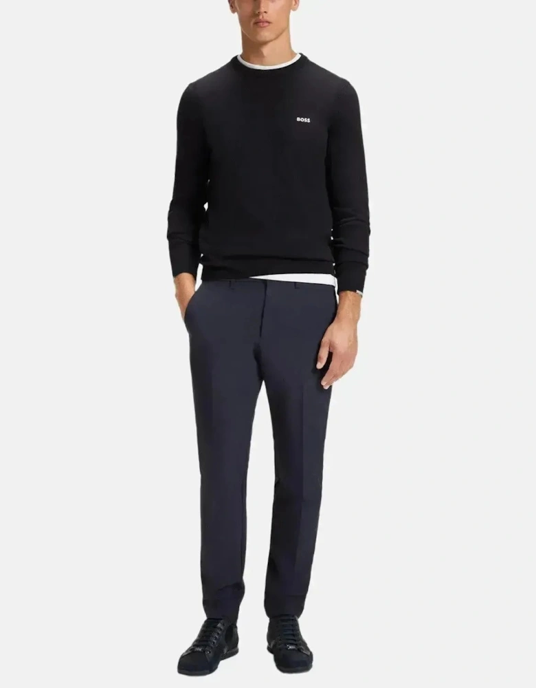 BOSS MENS K-EVERX CREWNECK COTTON KNIT DARK BLUE