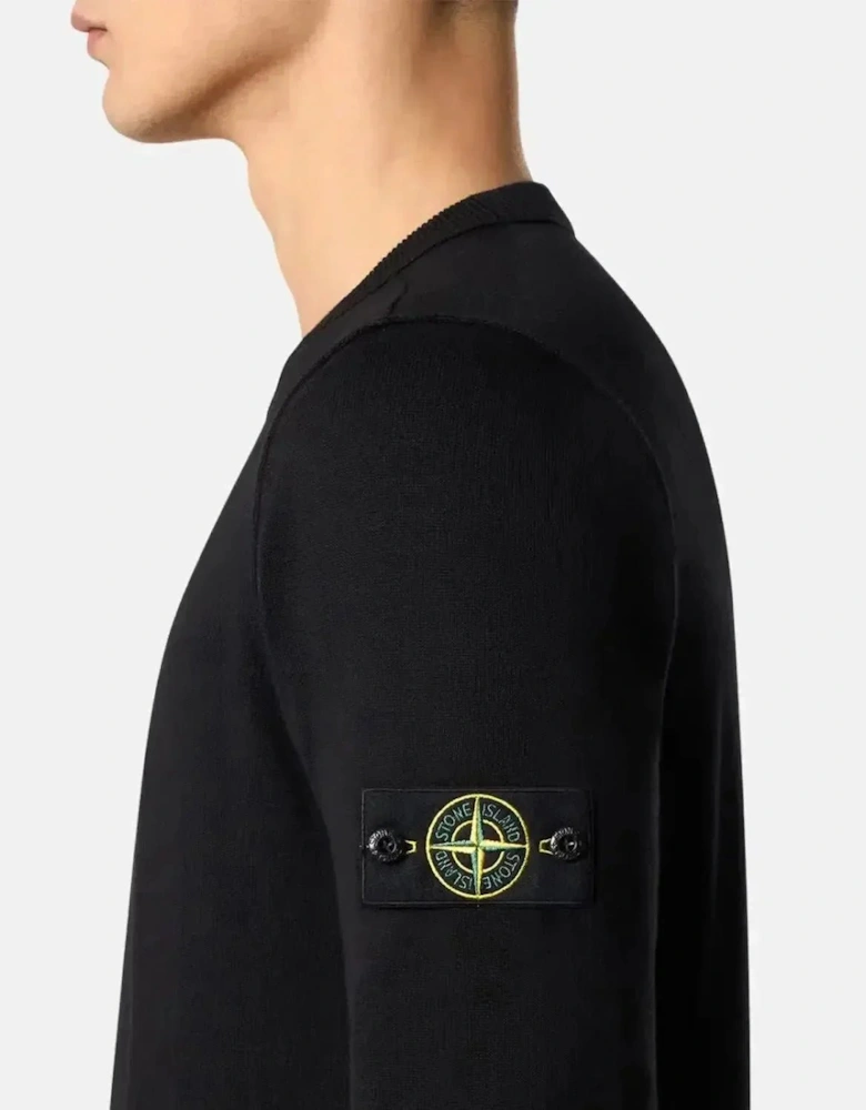 STONE ISLAND 5100053 SOFT ORGANIC COTTON CREWNECK KNIT BLACK