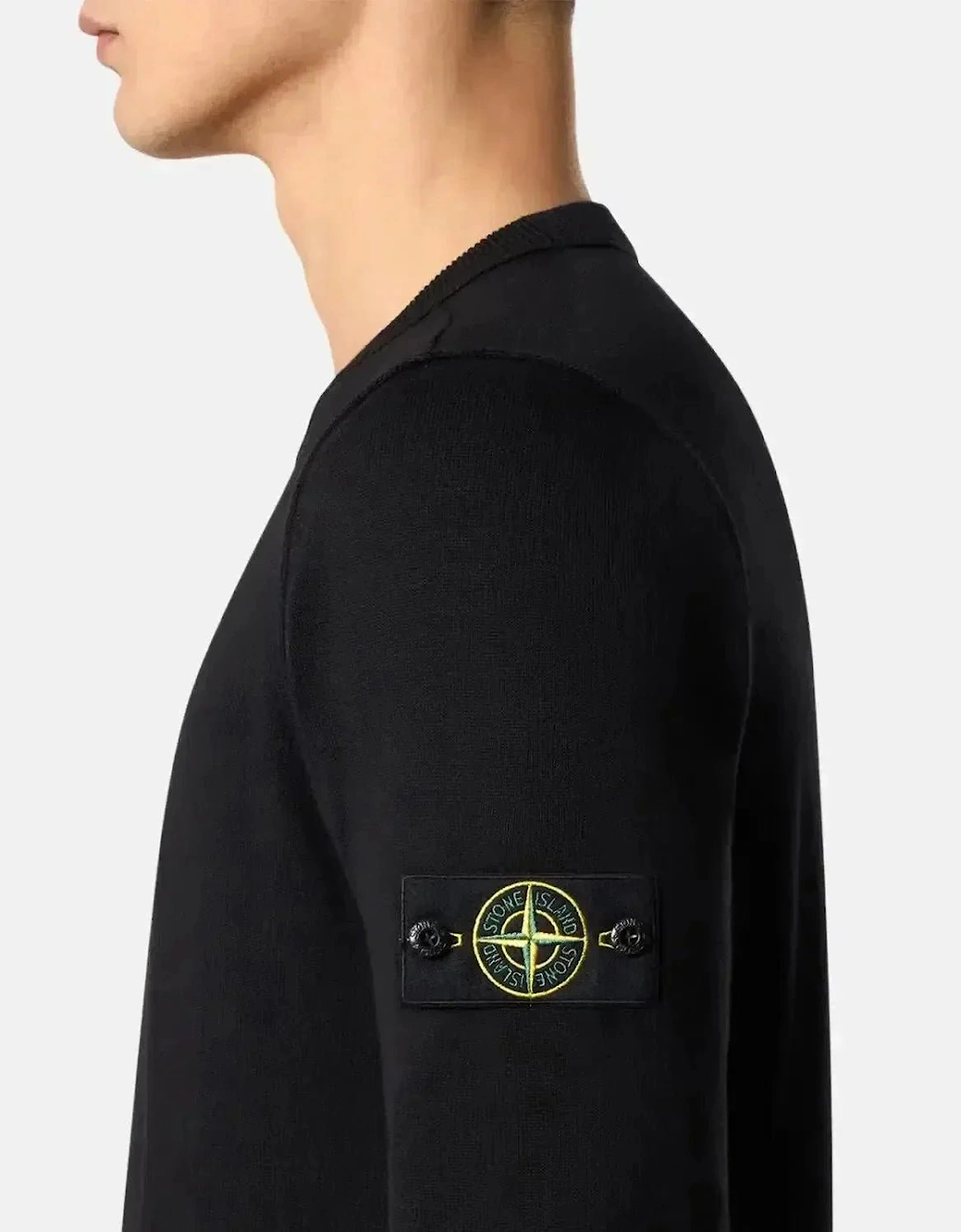 STONE ISLAND 5100053 SOFT ORGANIC COTTON CREWNECK KNIT BLACK