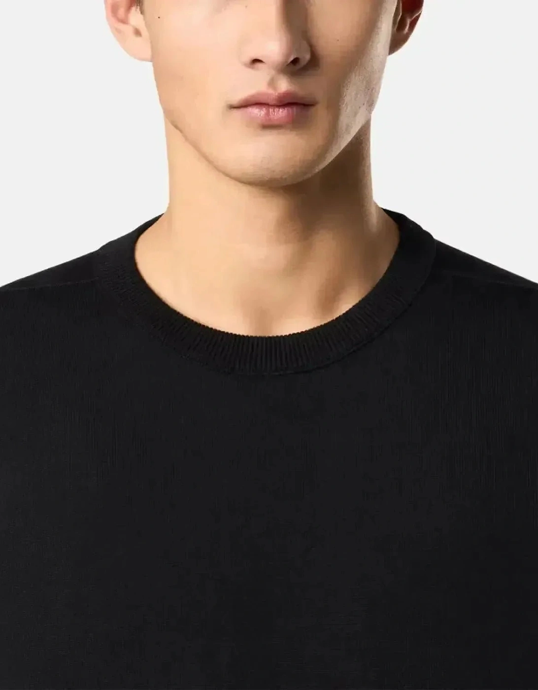 STONE ISLAND 5100053 SOFT ORGANIC COTTON CREWNECK KNIT BLACK
