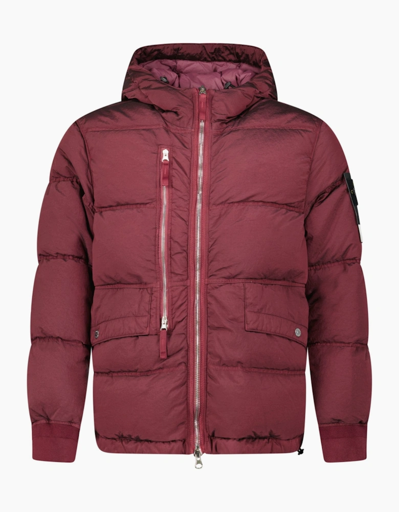 Stone Island Hooded ECONYL®  Down Parka in Burgundy