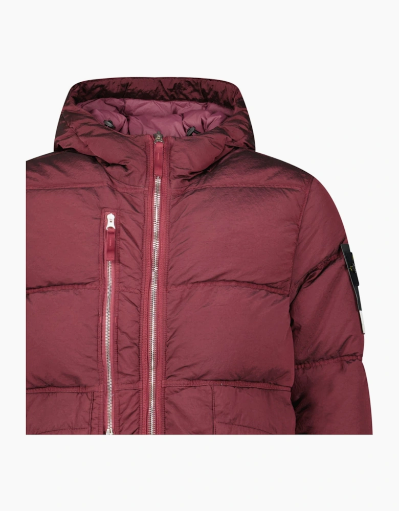 Stone Island Hooded ECONYL®  Down Parka in Burgundy