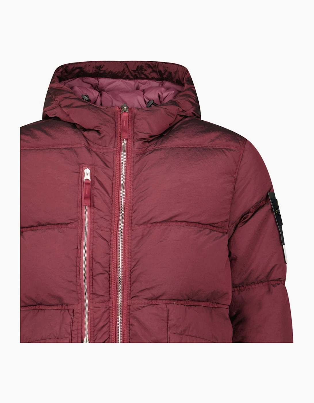 Stone Island Hooded ECONYL®  Down Parka in Burgundy