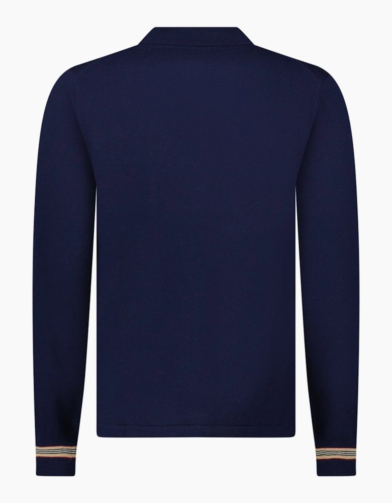 Burberry 'Pace' Signature Stripe Wool Polo Navy