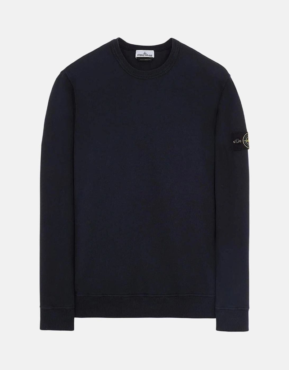 STONE ISLAND COTTON FLEECE SWEATSHIRT NAVY BLUE