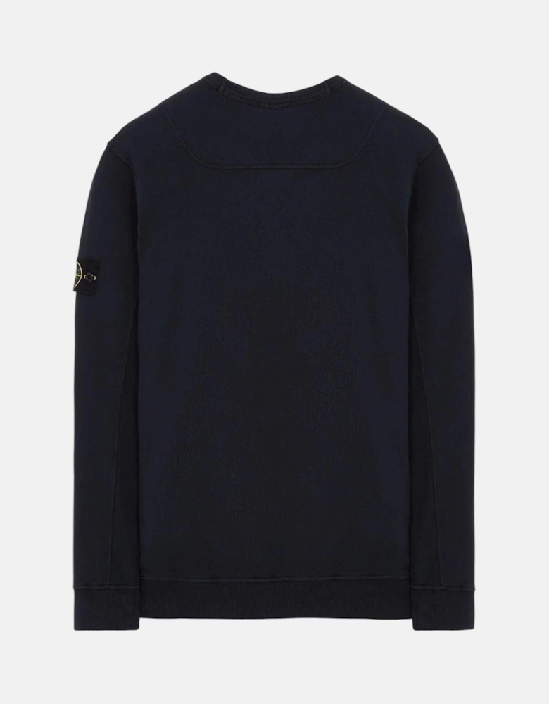 STONE ISLAND COTTON FLEECE SWEATSHIRT NAVY BLUE
