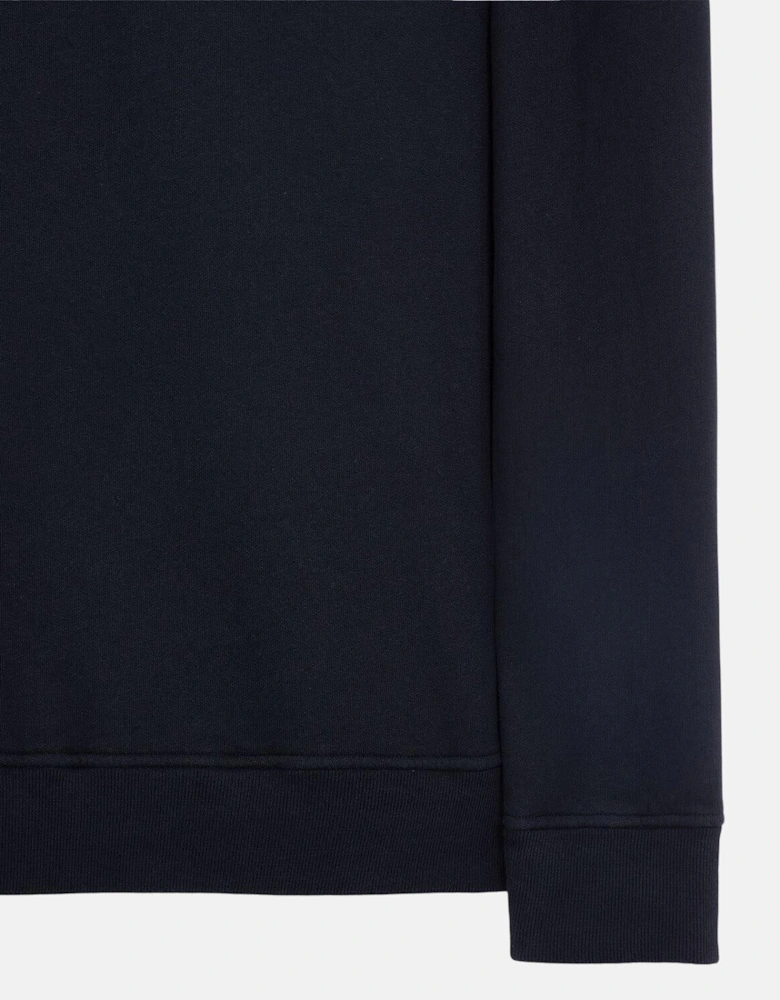 STONE ISLAND COTTON FLEECE SWEATSHIRT NAVY BLUE