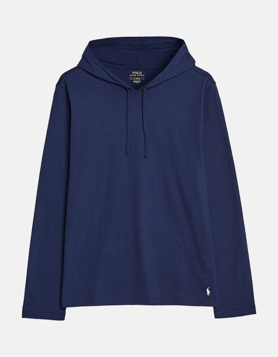 RALPH LAUREN COTTON JERSEY SLEEP HOODIE NAVY, 6 of 5