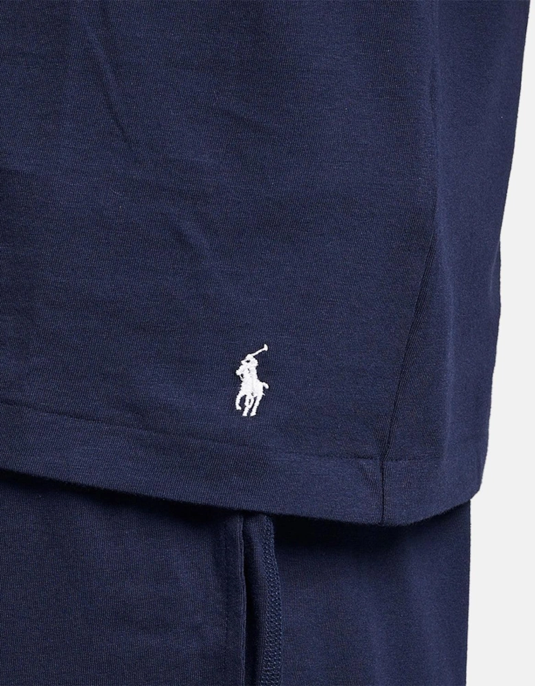 RALPH LAUREN COTTON JERSEY SLEEP HOODIE NAVY