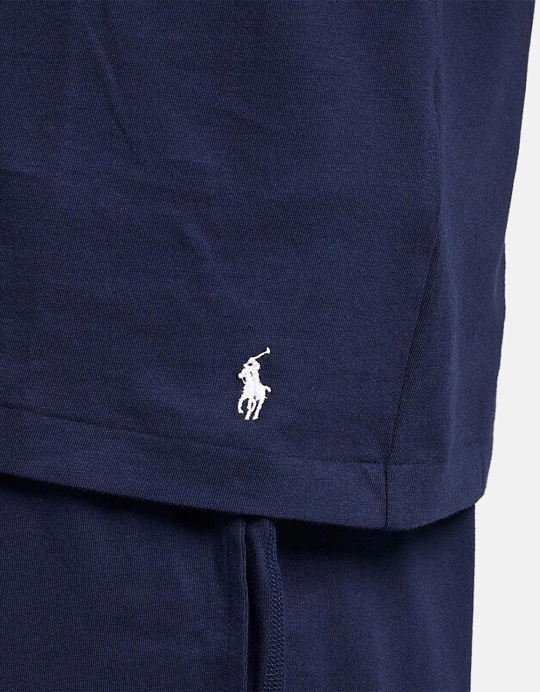 RALPH LAUREN COTTON JERSEY SLEEP HOODIE NAVY