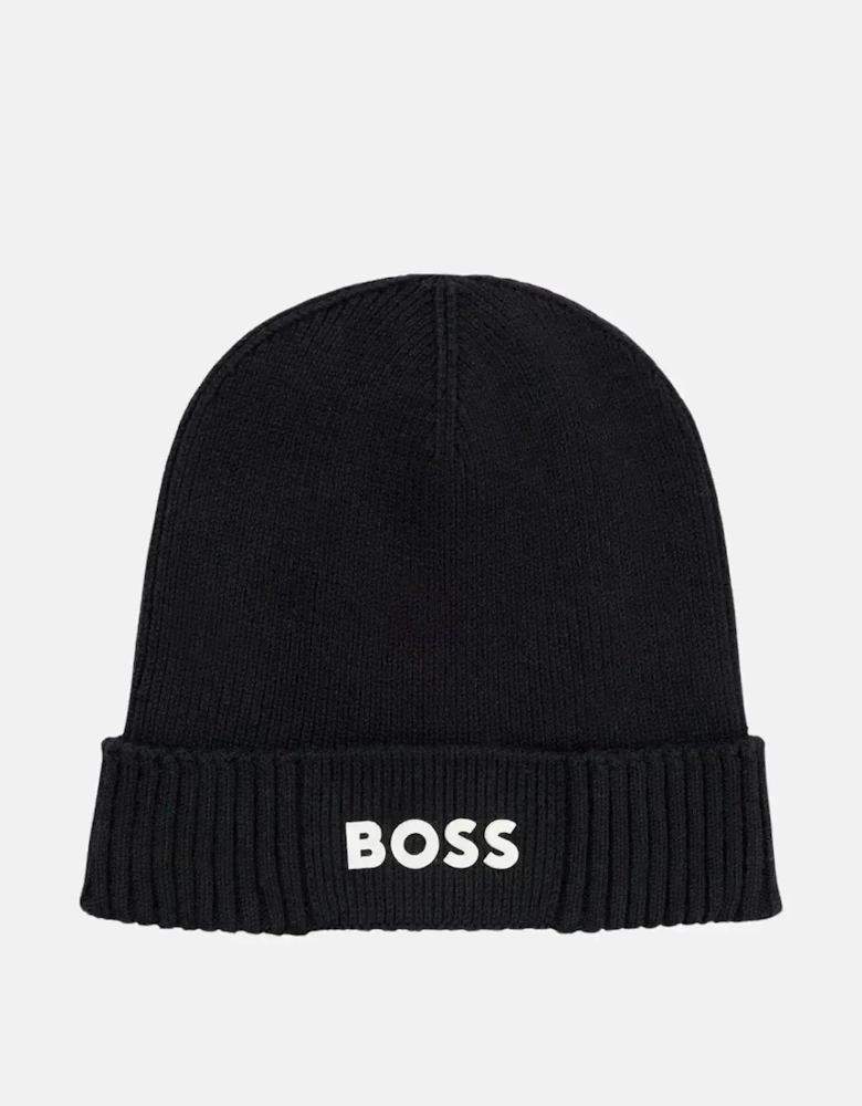 BOSS ASIC-X COTTON WOOL BEANIE DARK BLUE