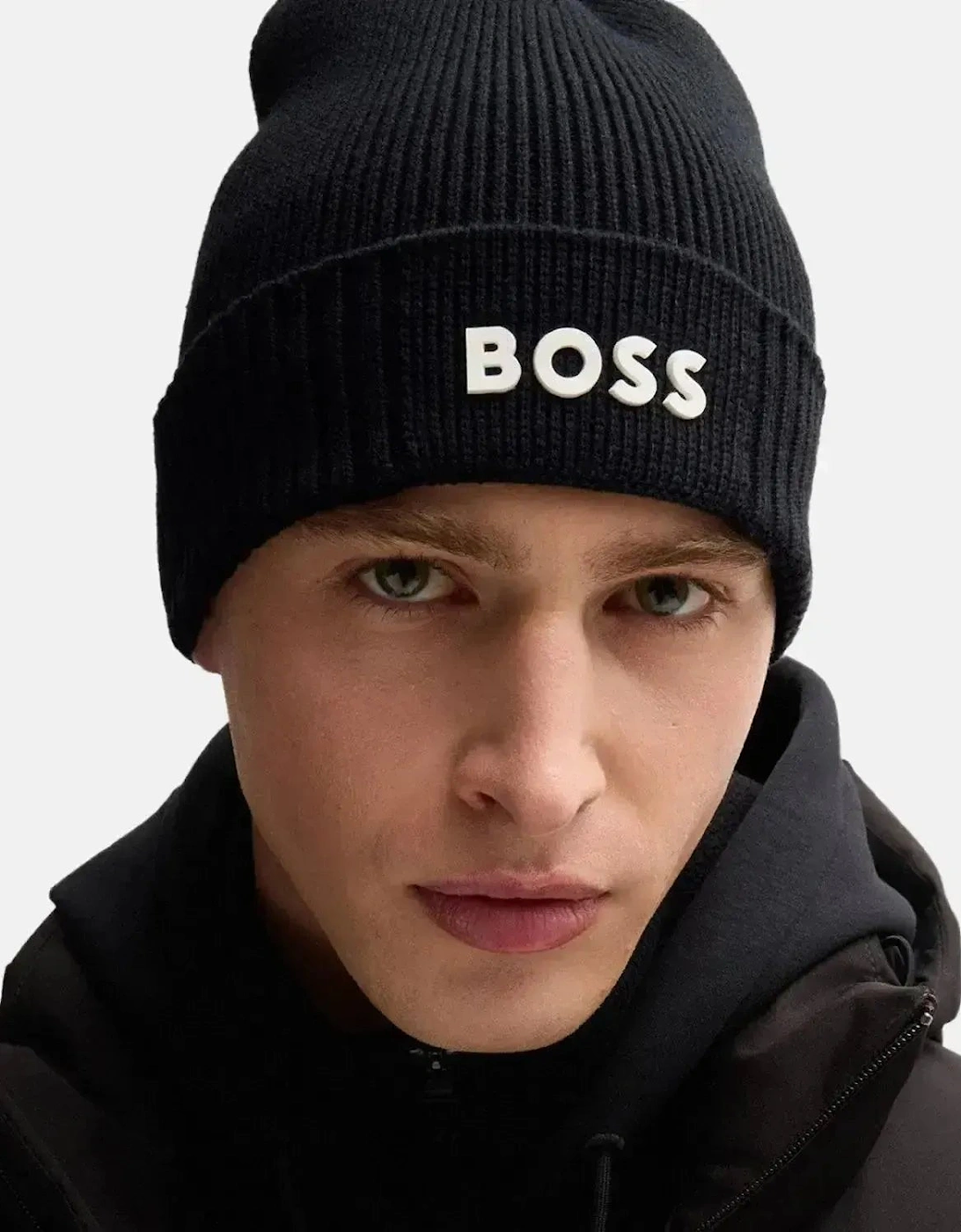BOSS ASIC-X COTTON WOOL BEANIE DARK BLUE
