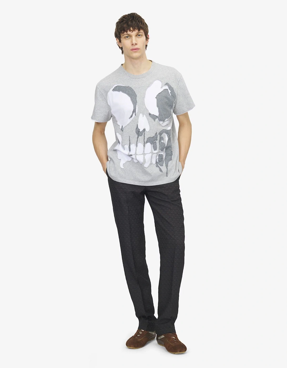 Patchwork Skull T-Shirt Grey