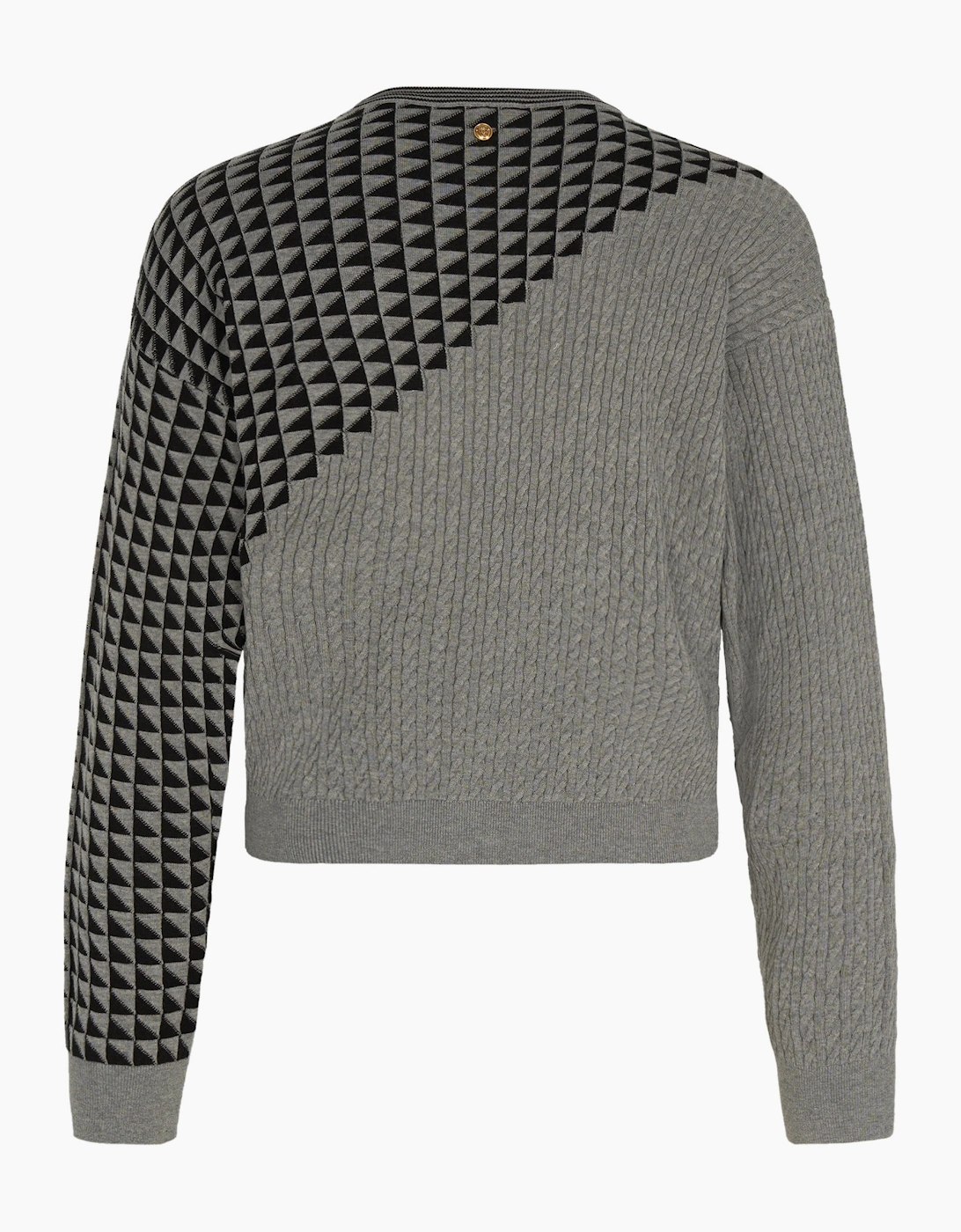 Knit Geometric Jacquard Sweater Grey