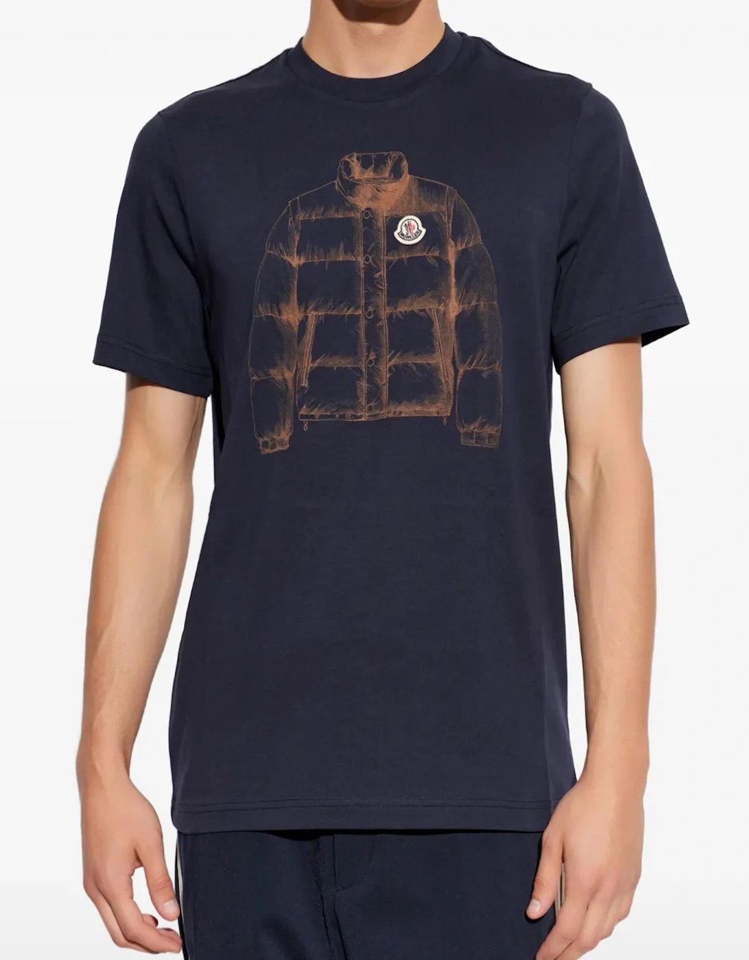 Printed Cotton T-Shirt Navy
