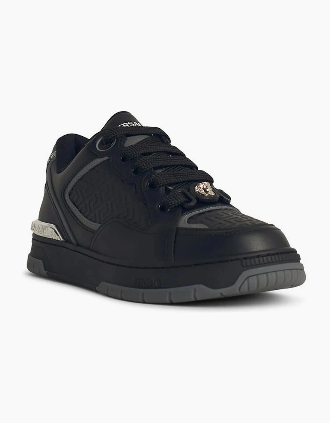 Versace Biggie Basket Leather Sneakers Black