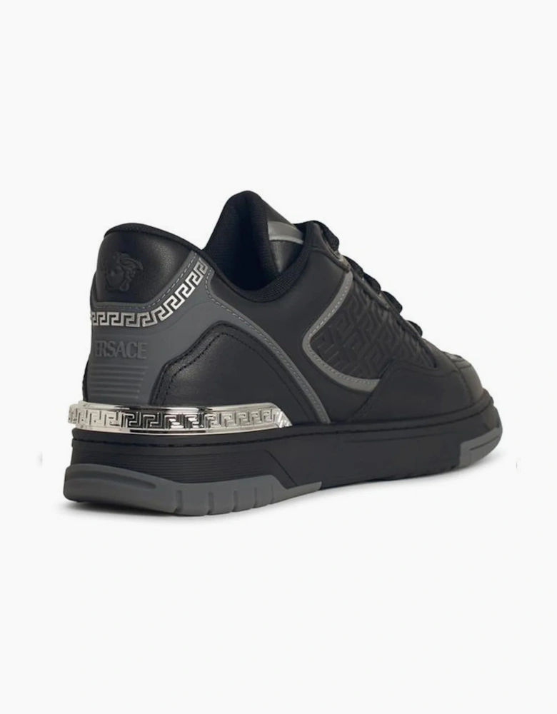Versace Biggie Basket Leather Sneakers Black