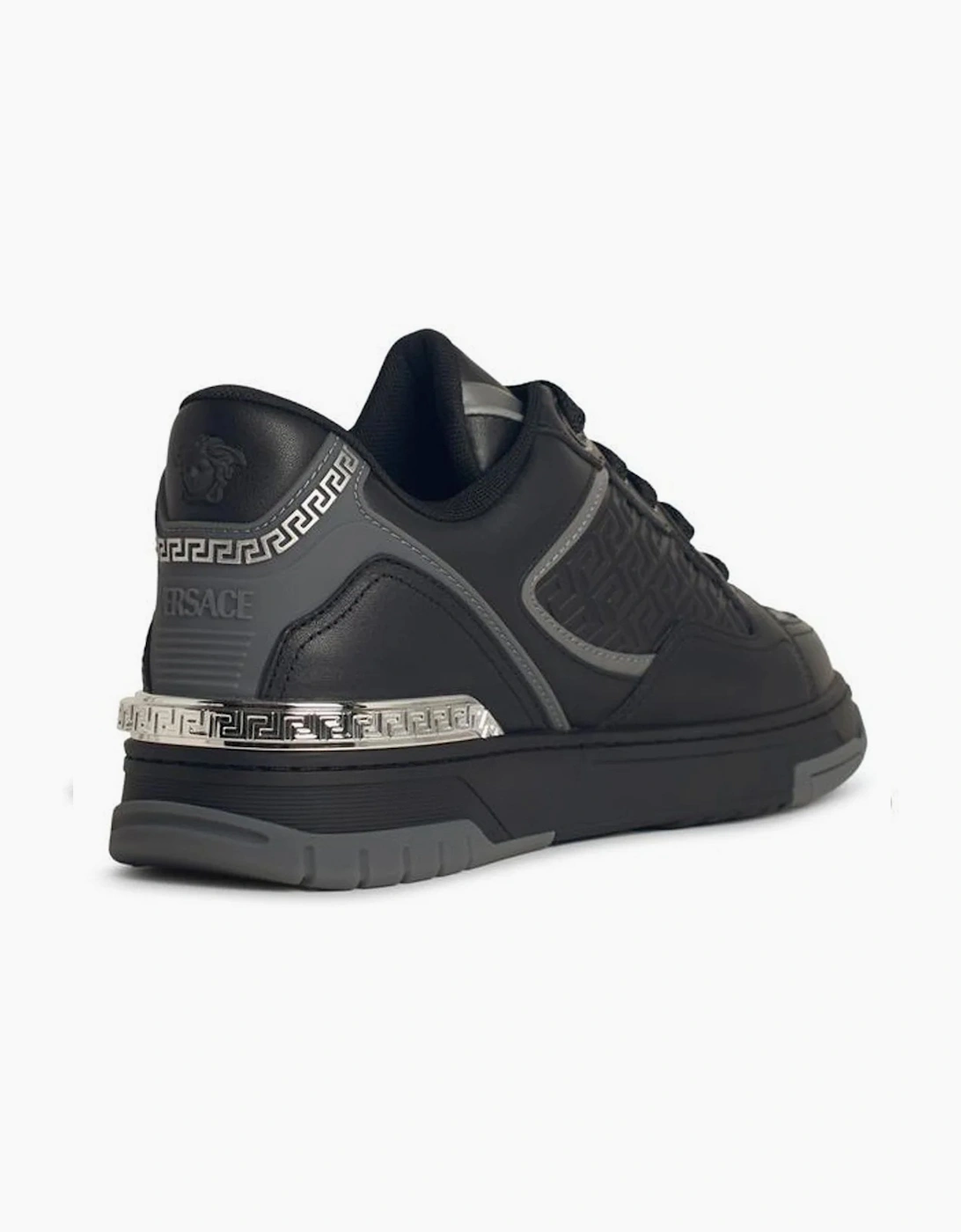 Versace Biggie Basket Leather Sneakers Black