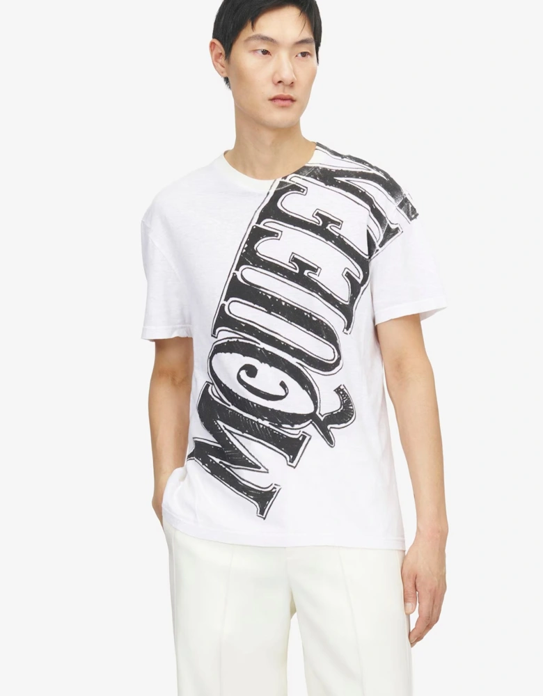 Slashed Logo T-Shirt White