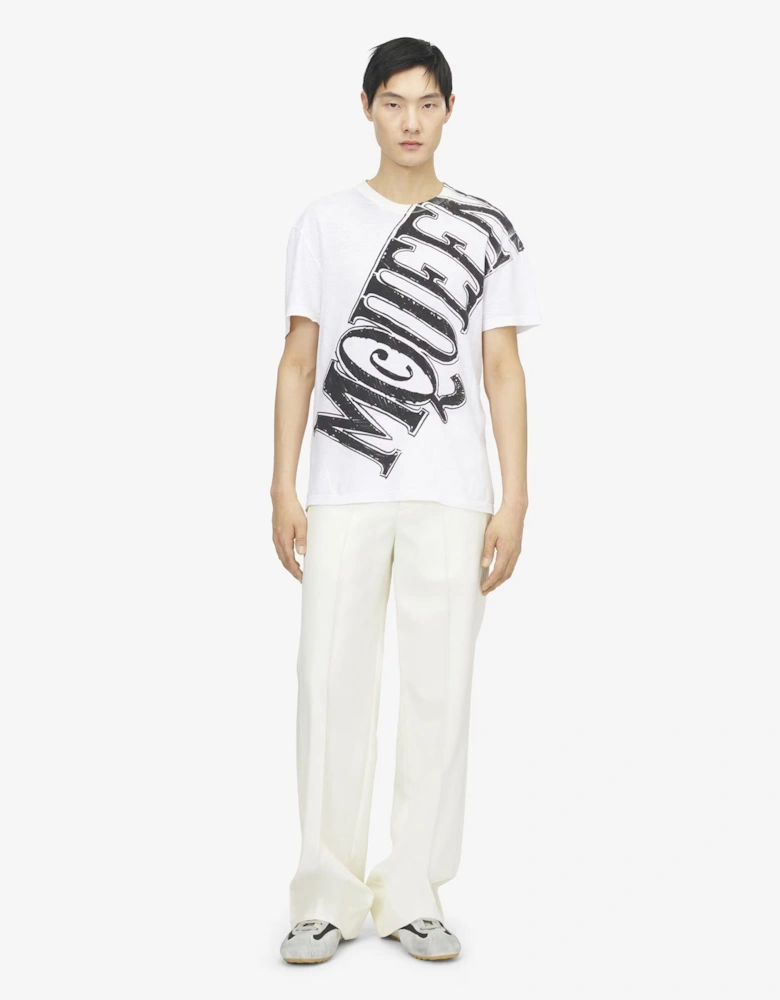 Slashed Logo T-Shirt White