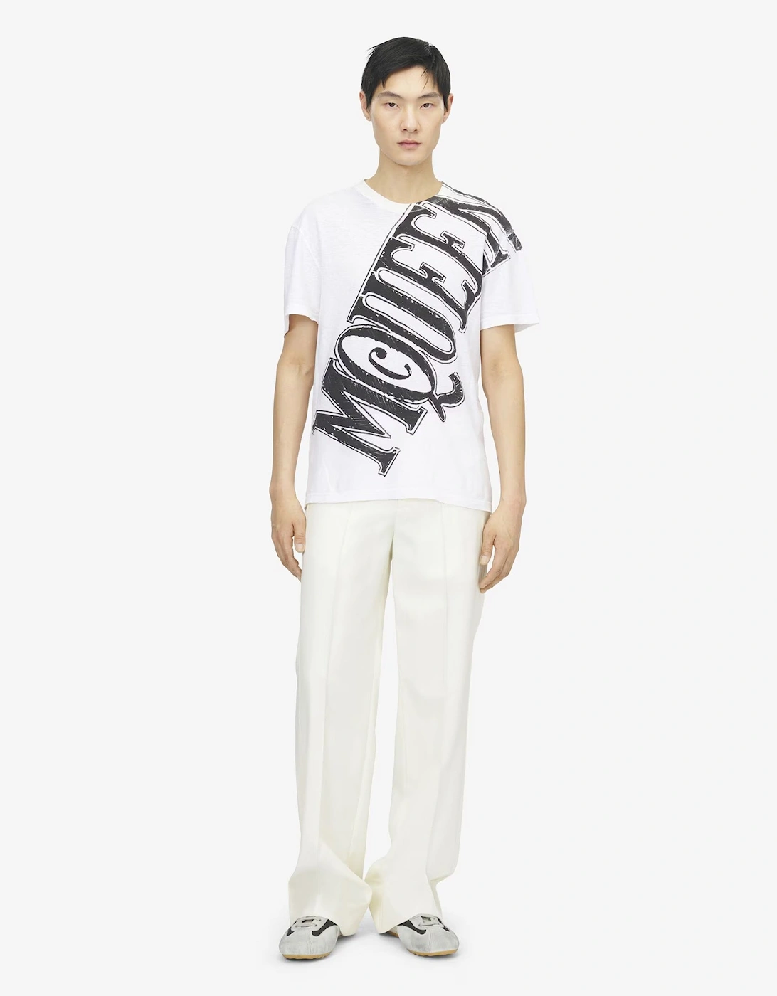 Slashed Logo T-Shirt White
