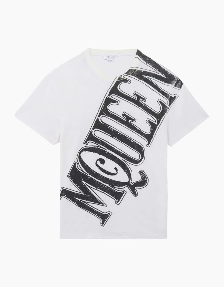 Slashed Logo T-Shirt White