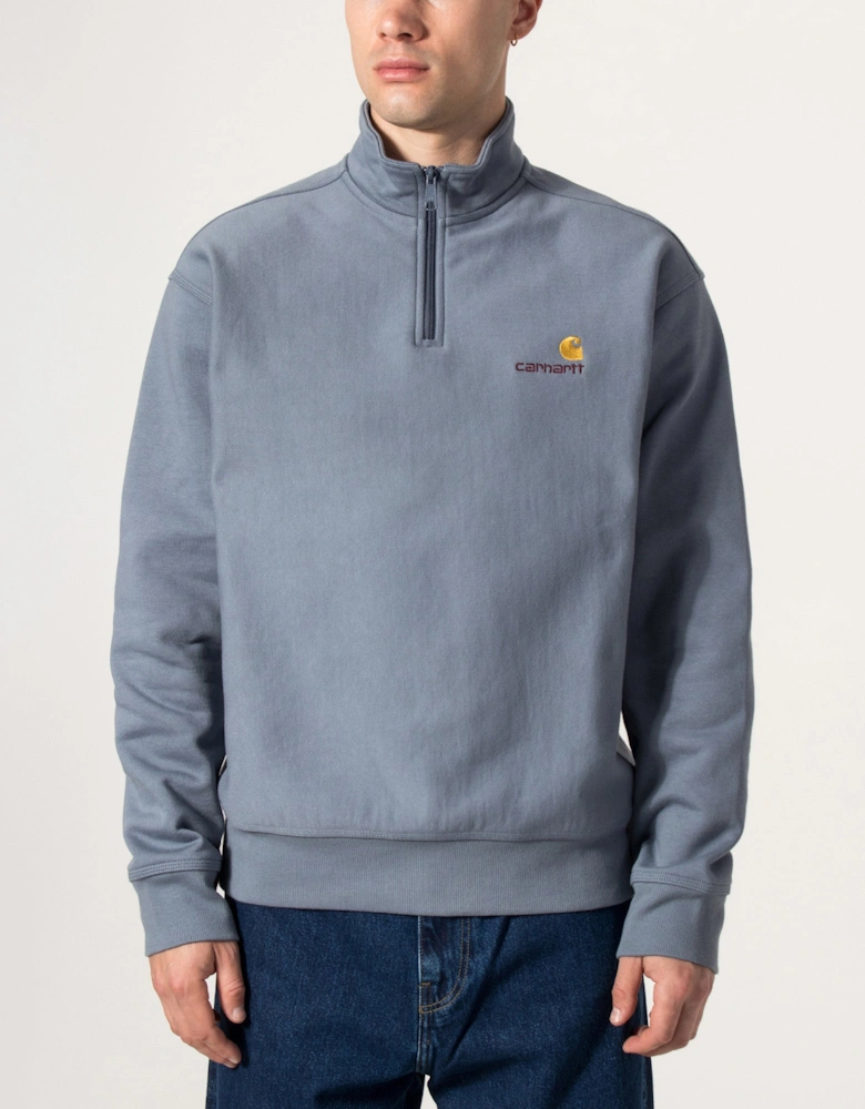 Loose Fit Quarter Zip American Script Sweatshirt