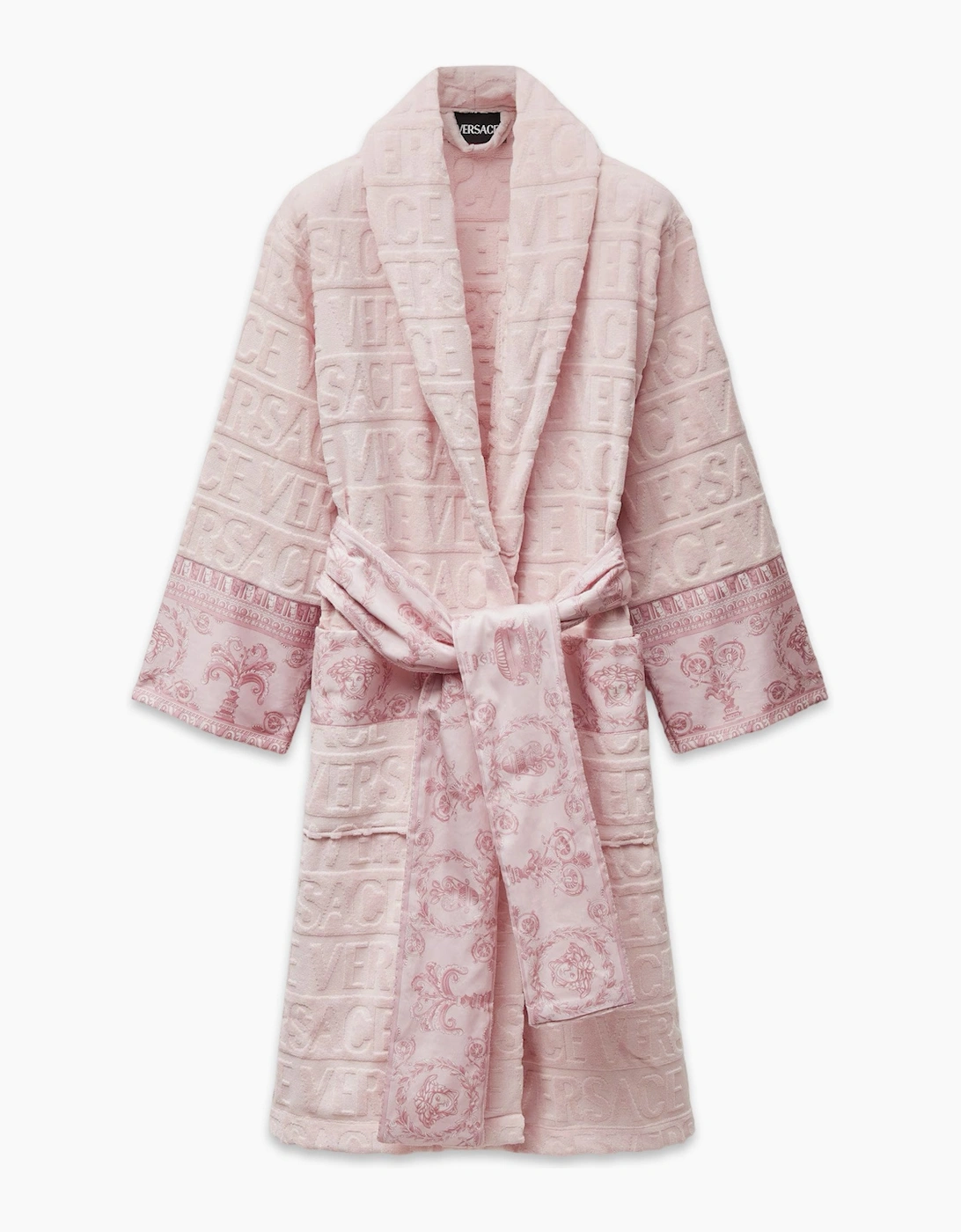 Versace Cotton Bathrobe Tonal Pink