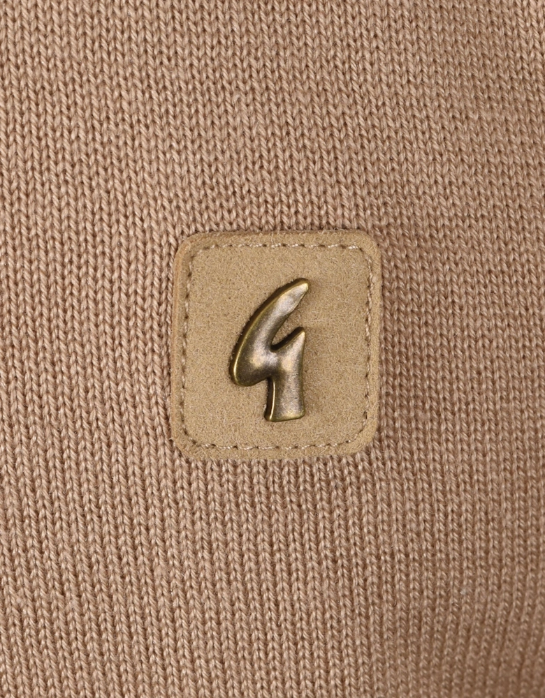 GABICCI LINEKER KNITTED POLO SHIRT SANDSTONE