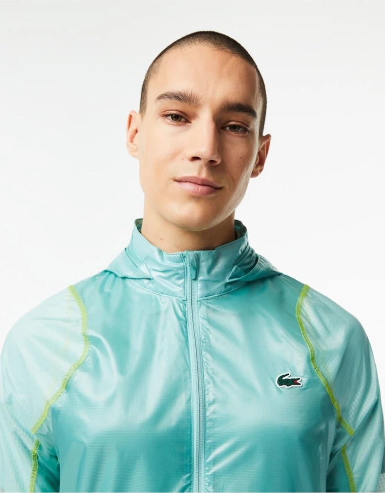Bh5047 Crocodile Print Hooded Rain Jacket