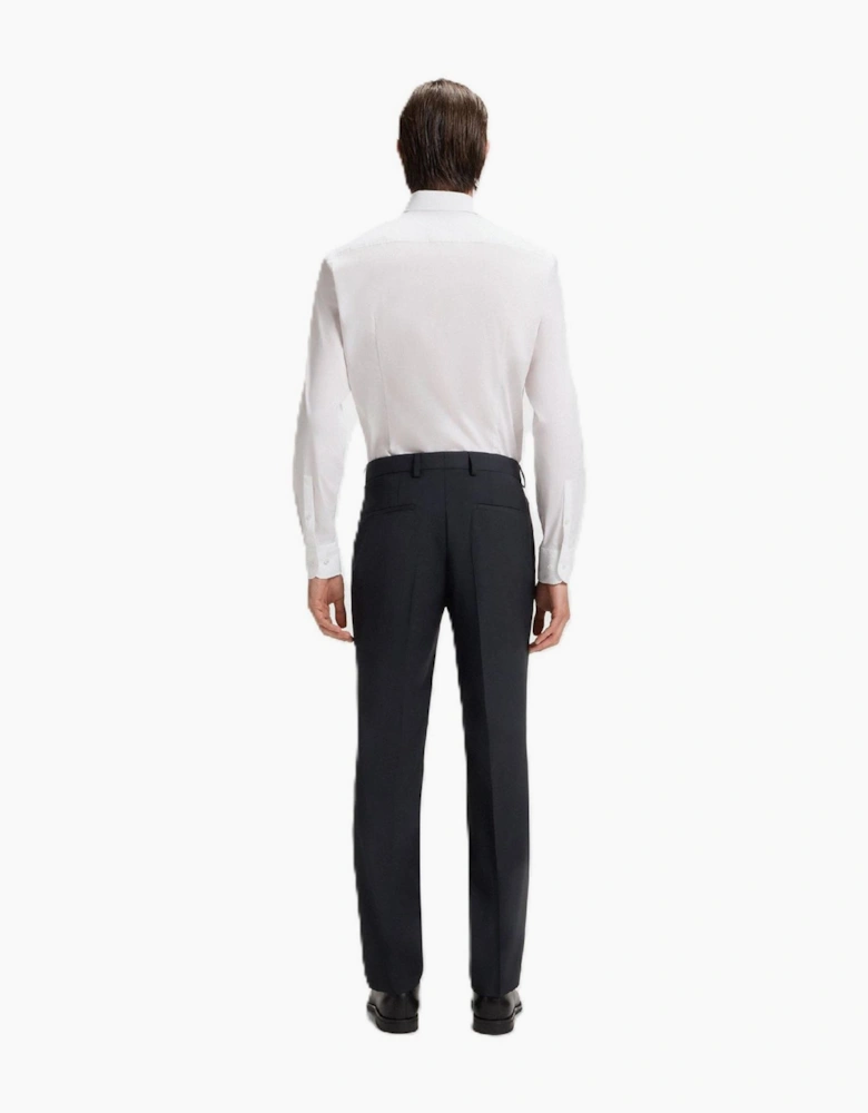 Genius Solid Patterned Straight Leg Trousers