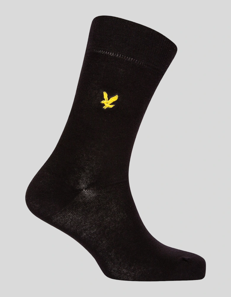 3 Pack Basic Socks With Eagle Embroidery