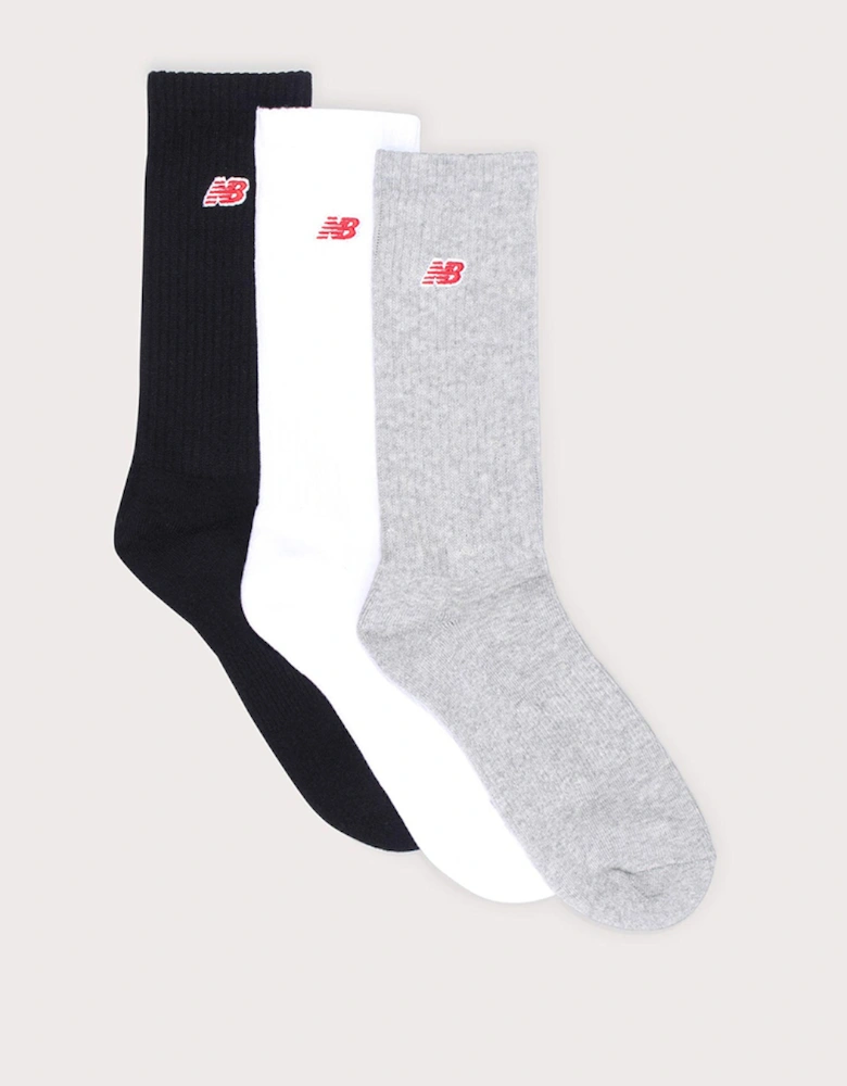 New Balance Red Patch Logo Socks 3 Pack