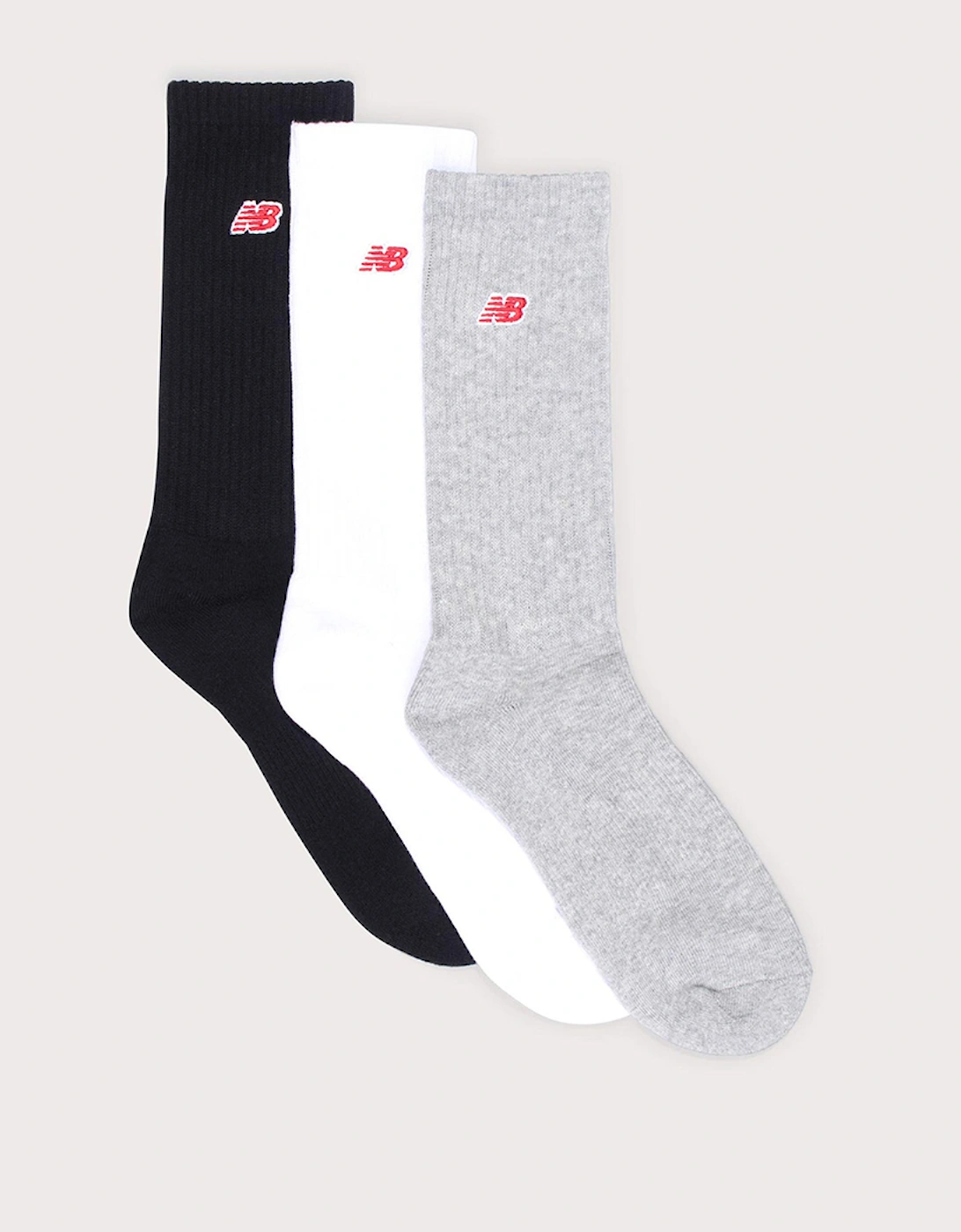 New Balance Red Patch Logo Socks 3 Pack