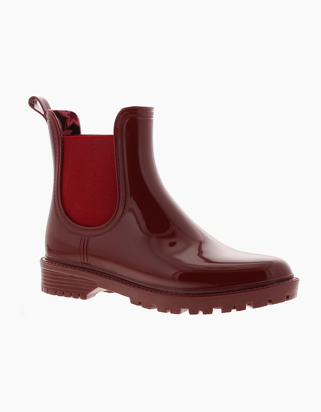Platino Womens Ankle Wellies Splash Slip On burgundy UK Size
