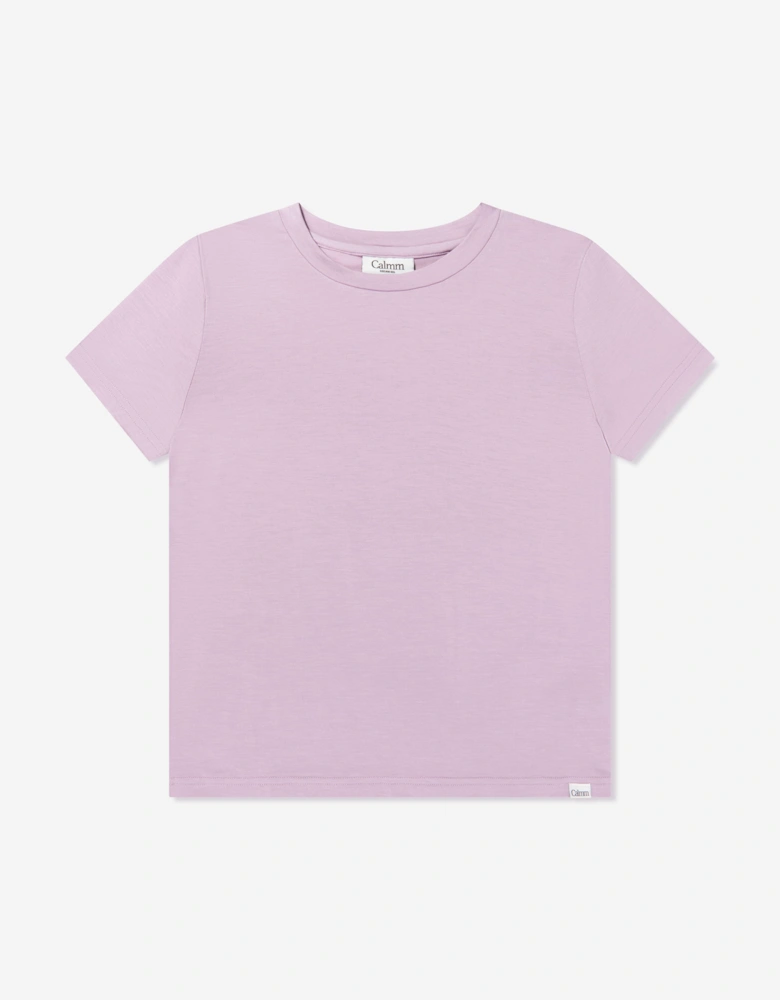Calmm Kids Short Sleeve Loungewear in Lavender
