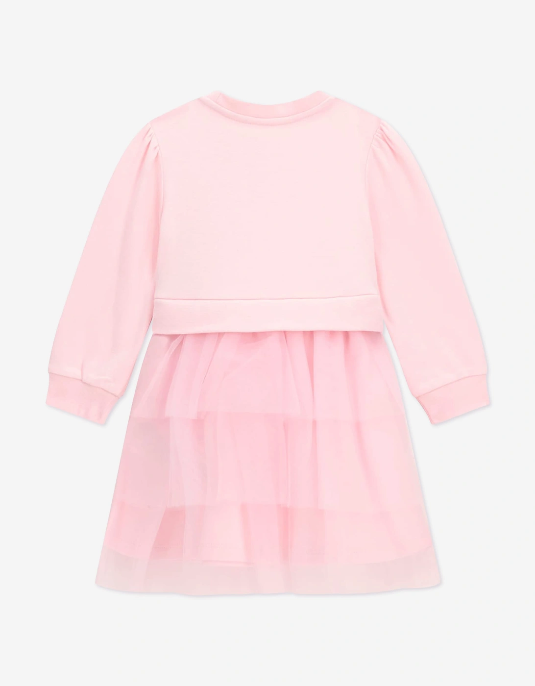 Guess Girls Mixed Fabric Dress in Pink