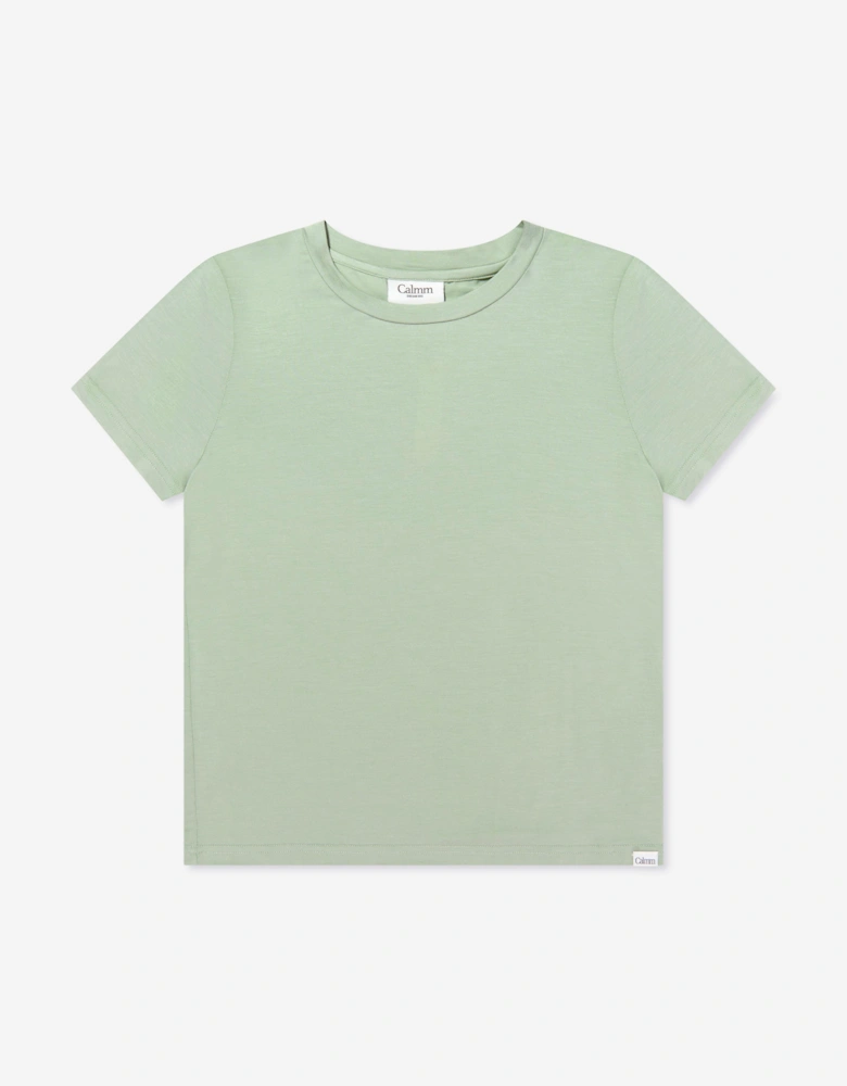 Calmm Kids Short Sleeve Loungewear in Green