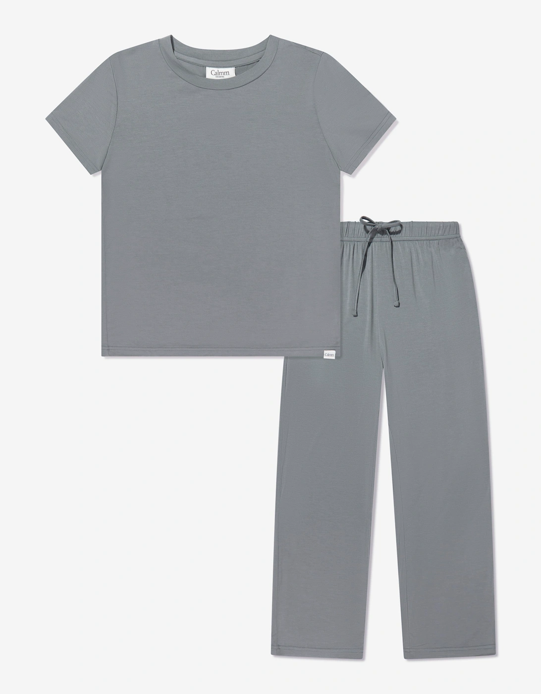 Calmm Kids Short Sleeve Loungewear in Grey