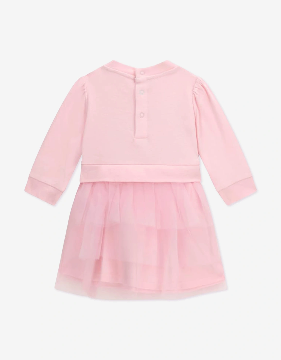 Guess Baby Girls Mixed Fabric Dress in Pink